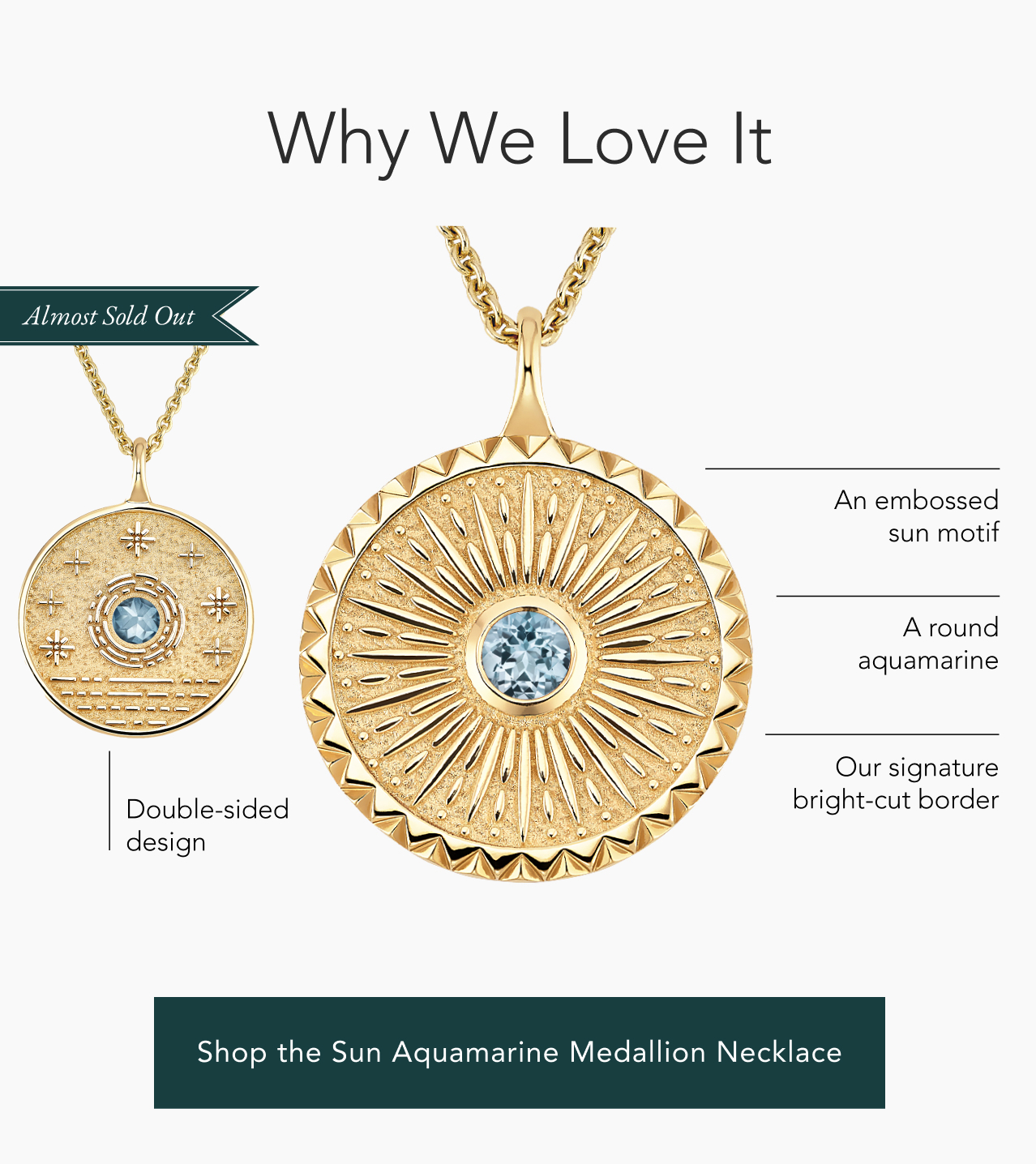 Shop the Sun Aquamarine Medallion Necklace