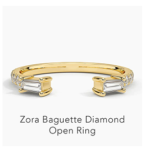 Zora Baguette Diamond Open Ring