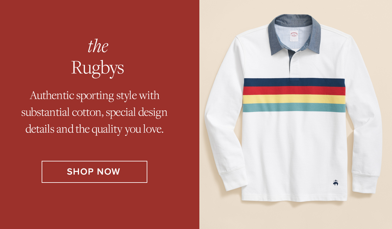 the Rugbys Authentic sporting style with substantial cotton special design details and the quality you love..