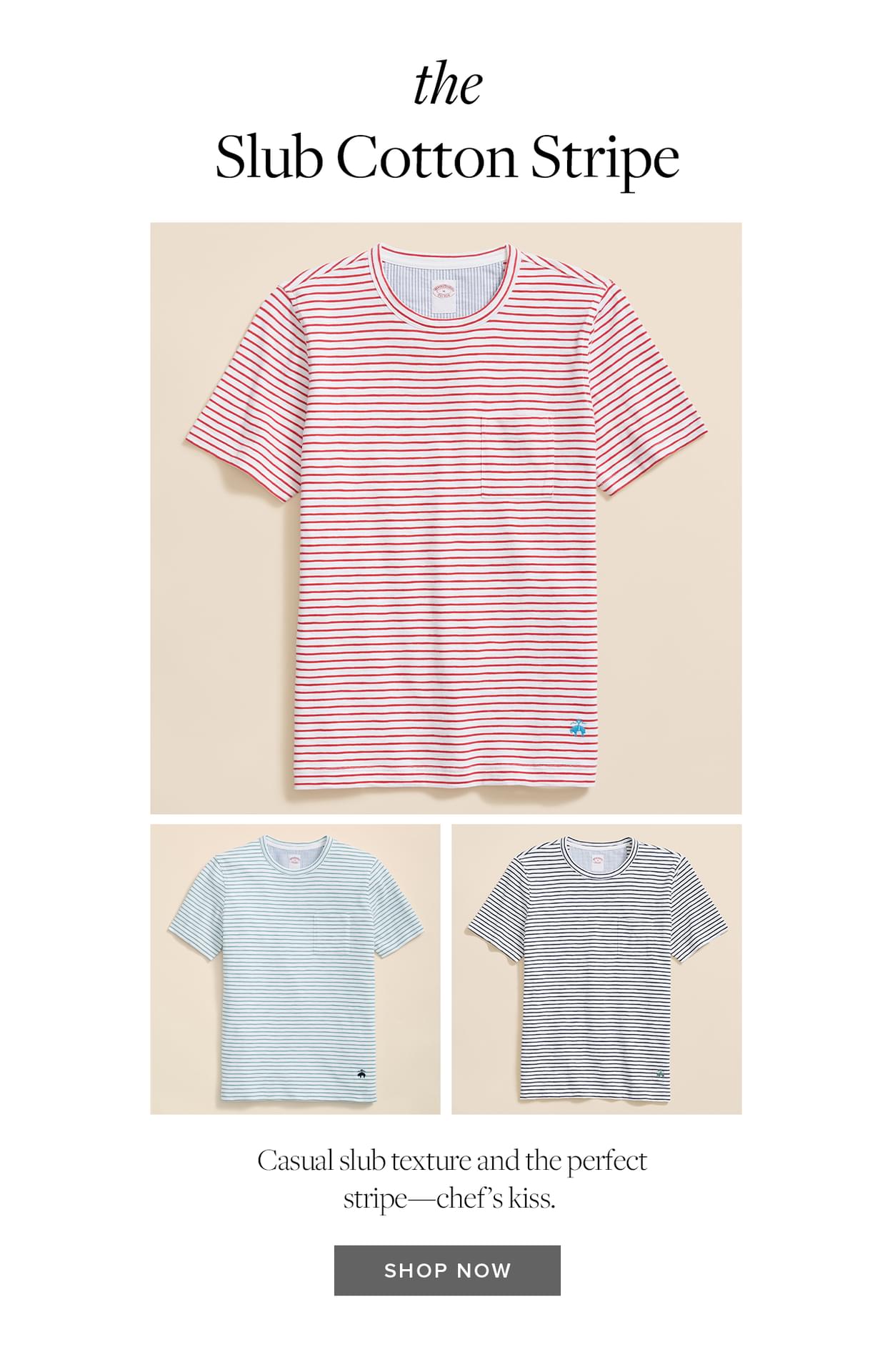 the Slub Cotton Stripe Casual slub texture and the perfect stripe - chef's kiss Shop Now