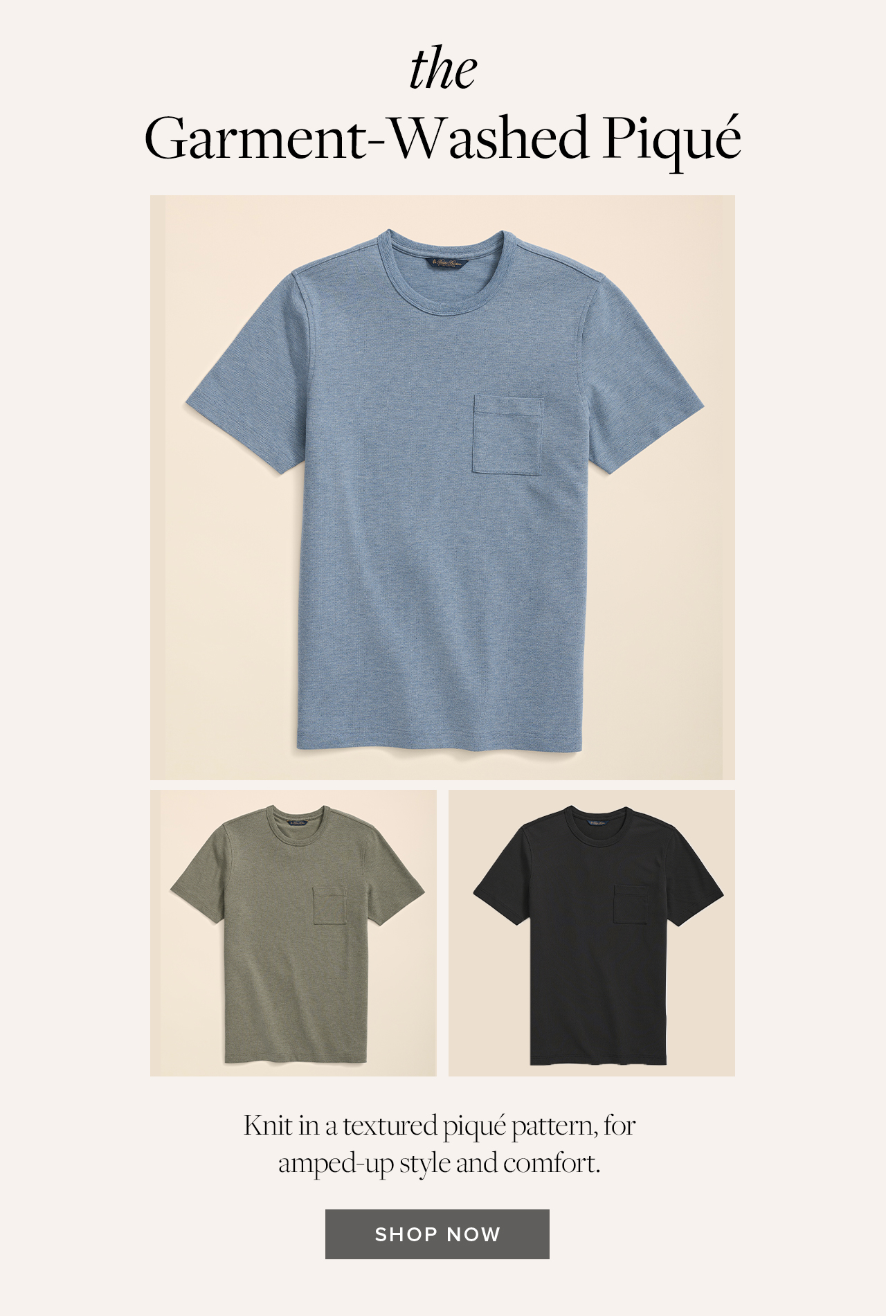 Knit in a textured pique pattern, for amped-up style and comfort. Shop Now