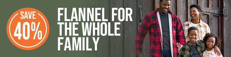 Save 40% on flannel for the whole family