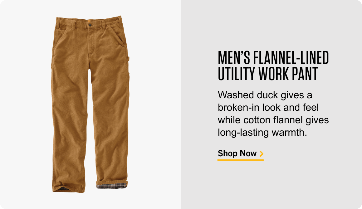 MEN'S FLANNEL-LINED UTILITY WORK PANT