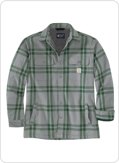 RELAXED FIT FLANNEL SHERPA-LINED SHIRT JAC