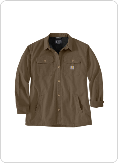 WOMEN'S RUGGED FLEX® LOOSE FIT CANVAS FLEECE-LINED SHIRT JAC