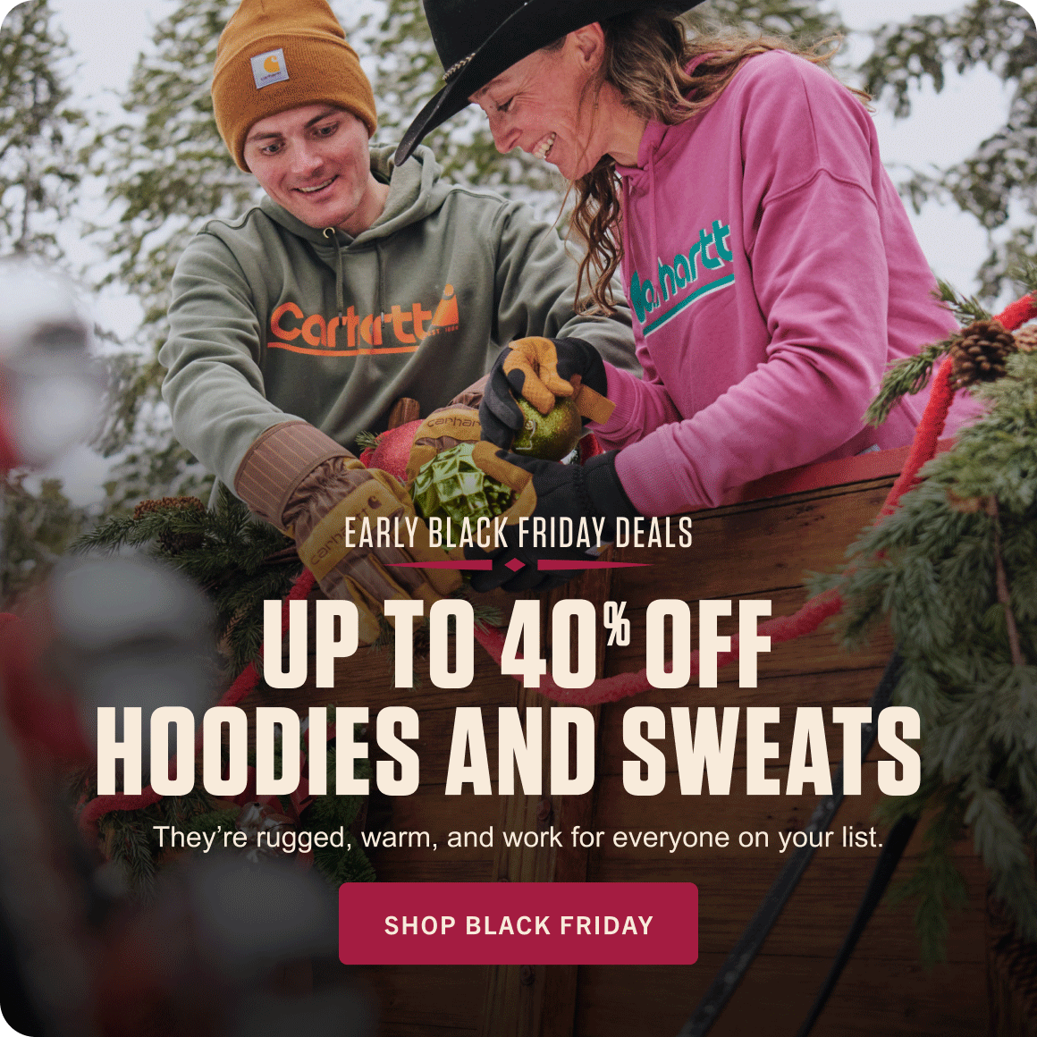 UP TO 40% OFF HOODIES AND SWEATS