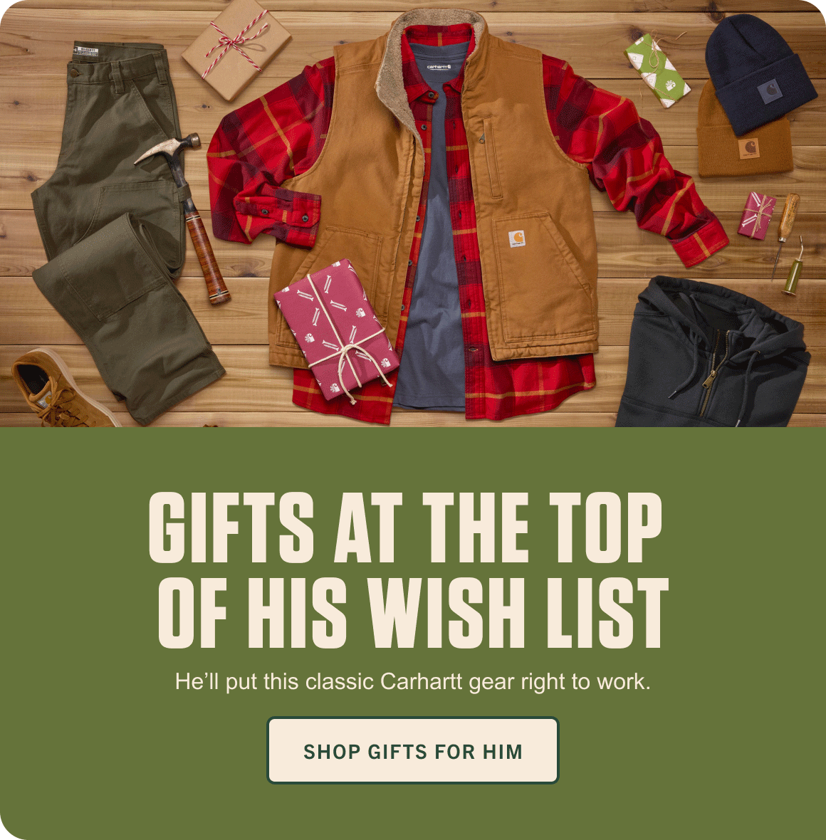 GIFTS AT THE TOP OF HIS WISH LIST