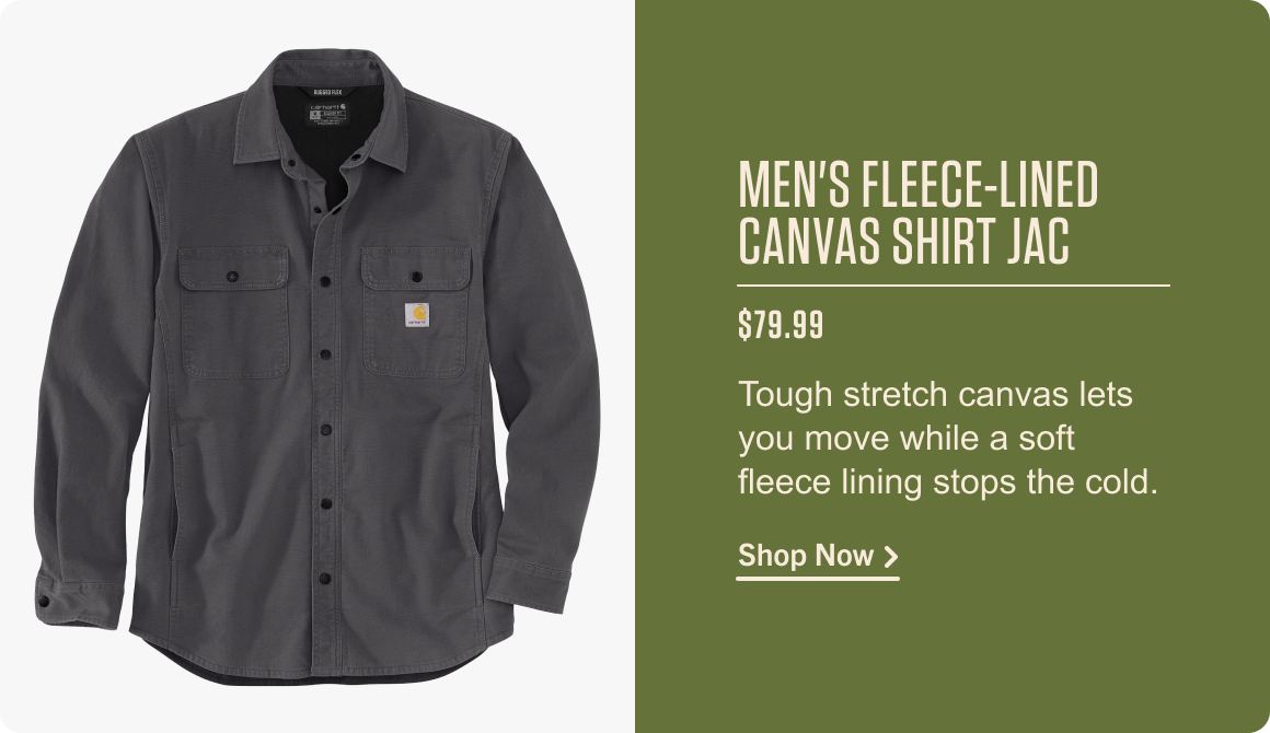 MEN'S FLEECE-LINED CANVAS SHIRT JAC