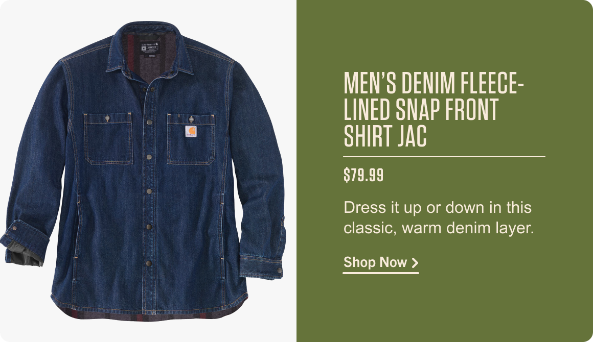 MEN'S DENIM FLEECE-LINED SNAP FRONT SHIRT JAC