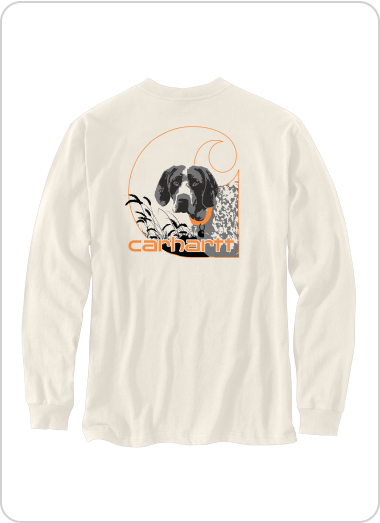 DOG LONG-SLEEVE POCKET GRAPHIC T-SHIRT