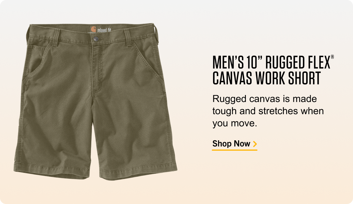 MEN’S 10” RUGGED FLEX® CANVAS WORK SHORT