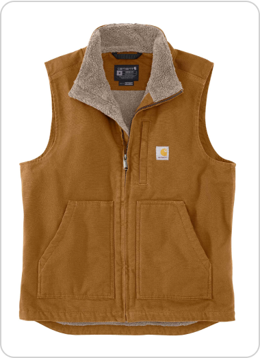 MEN'S WASHED DUCK SHERPA-LINED VEST