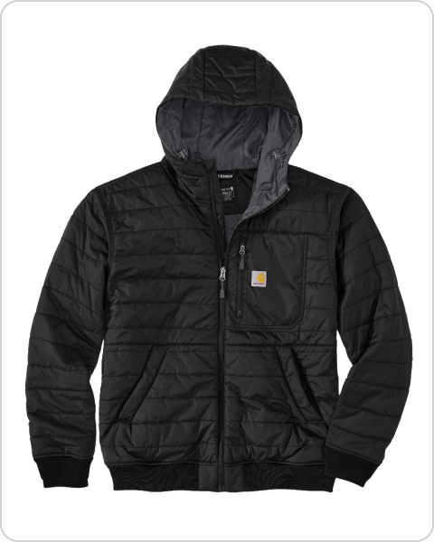 RAIN DEFENDER® INSULATED HOODED JACKET - BLACK