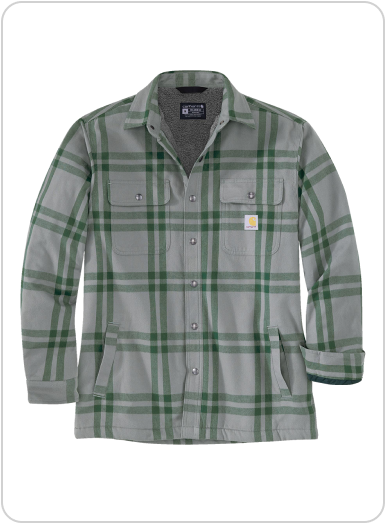 SHERPA-LINED FLANNEL RELAXED FIT SHIRT JAC