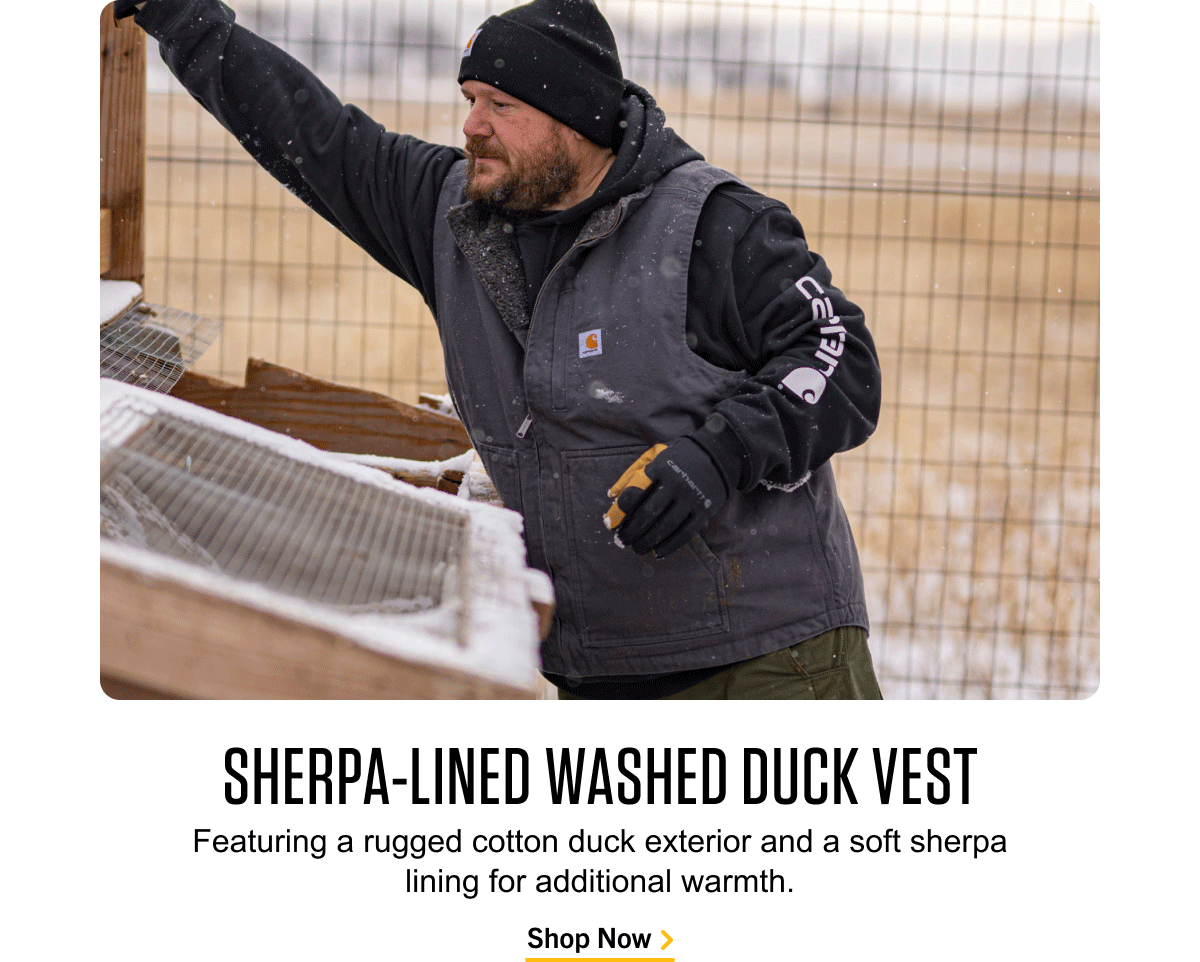 SHERPA-LINED WASHED DUCK VEST