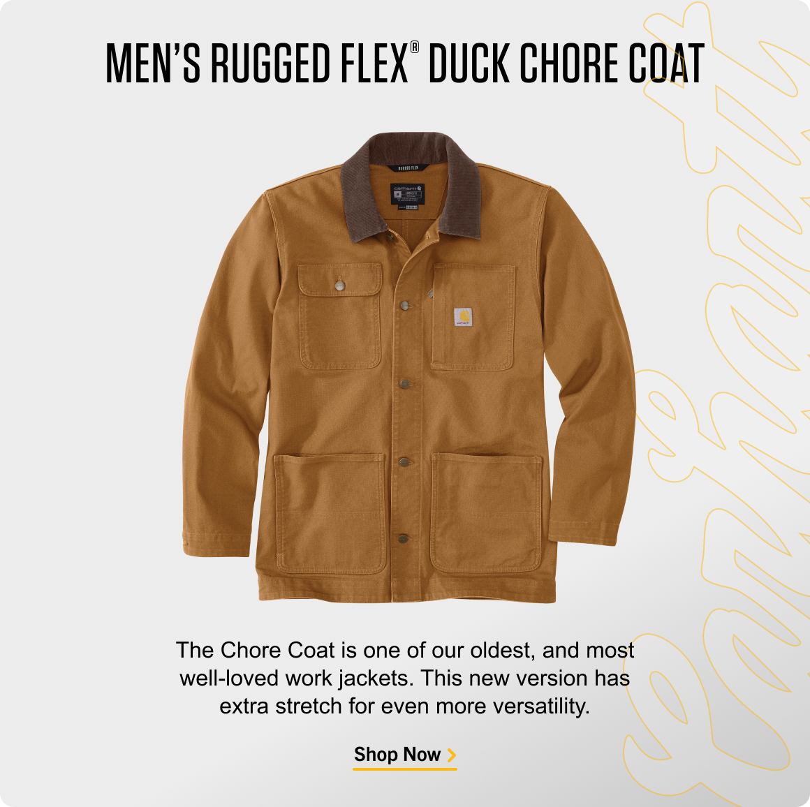 MEN’S RUGGED FLEX® DUCK CHORE COAT