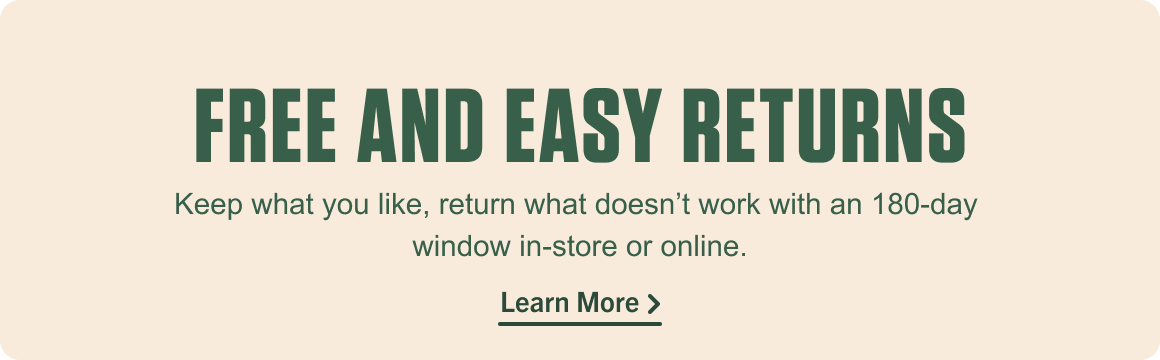 FREE AND EASY RETURNS