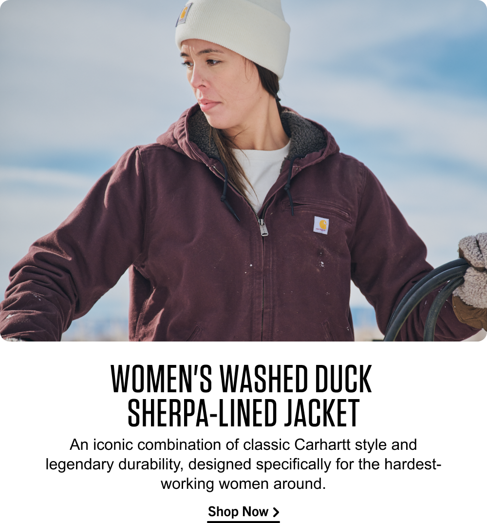 WOMEN'S WASHED DUCK SHERPA-LINED JACKET