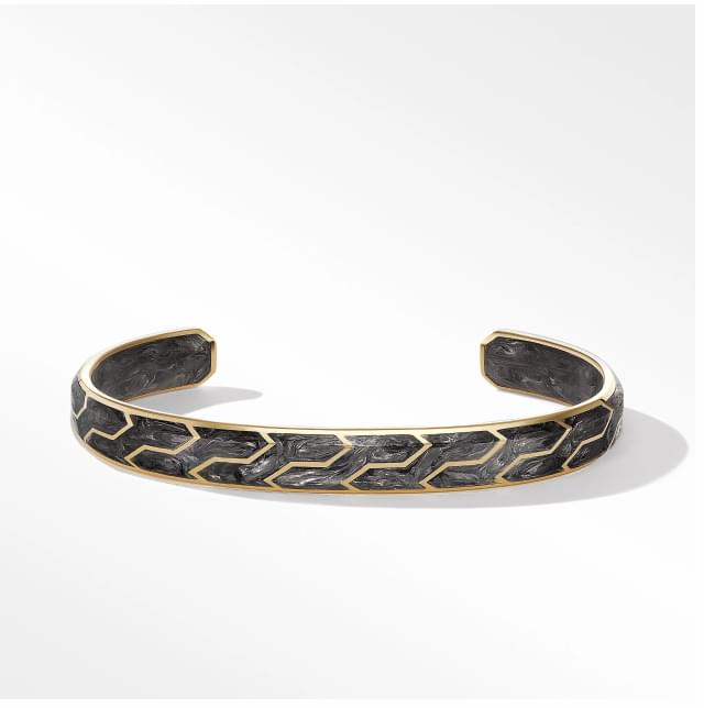 FORGED CARBON CUFF BRACELET WITH 18K YELLOW GOLD