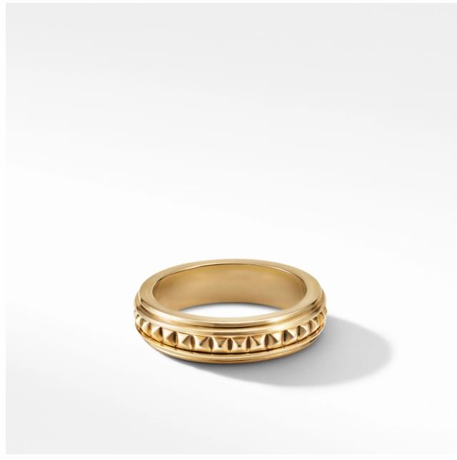 PYRAMID BAND RING IN 18K YELLOW GOLD