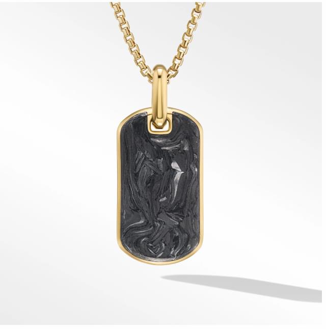 FORGED CARBON TAG IN 18K YELLOW GOLD