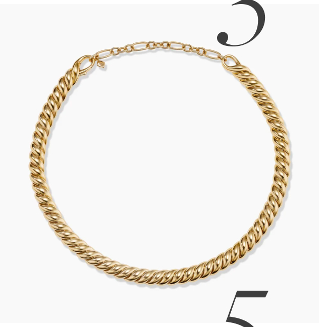 Sculpted Cable Necklace 18K Yellow Gold, 8.5mm
