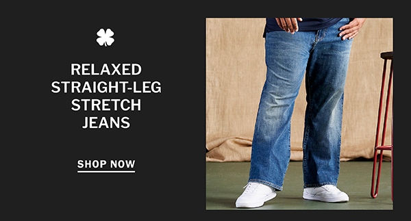 RELAXED STRAIGHT-LEG STRETCH JEANS - SHOP NOW