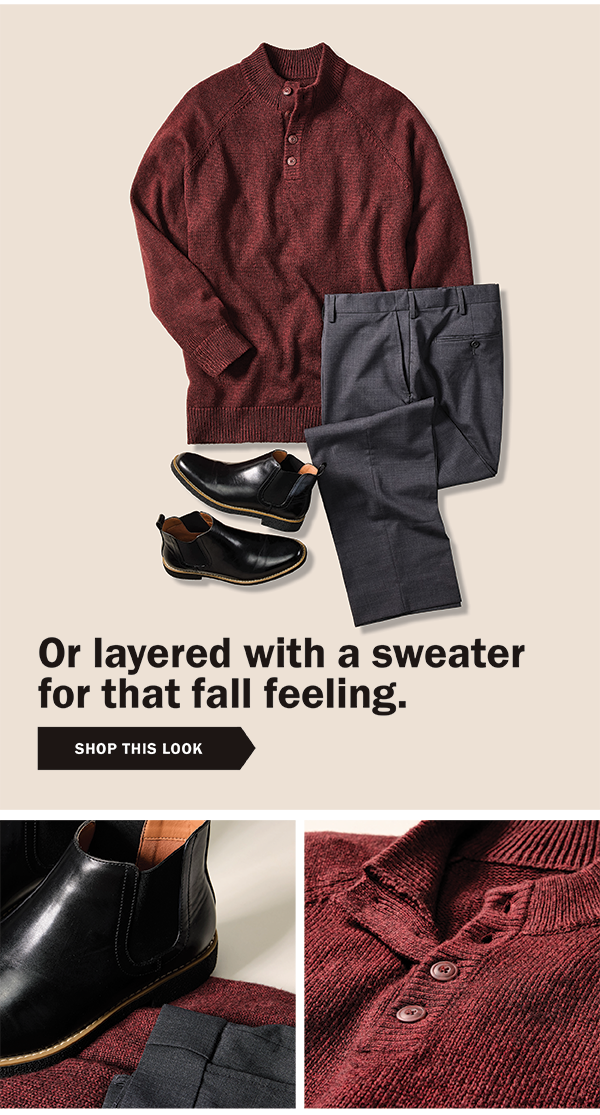 Or layered with a sweater for that fall feeling. SHOP THIS LOOK