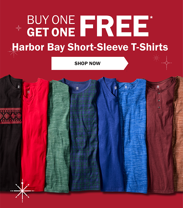 BUY ONE GET ONE FREE* Harbor Bay Short-Sleeve T-Shirts - SHOP NOW