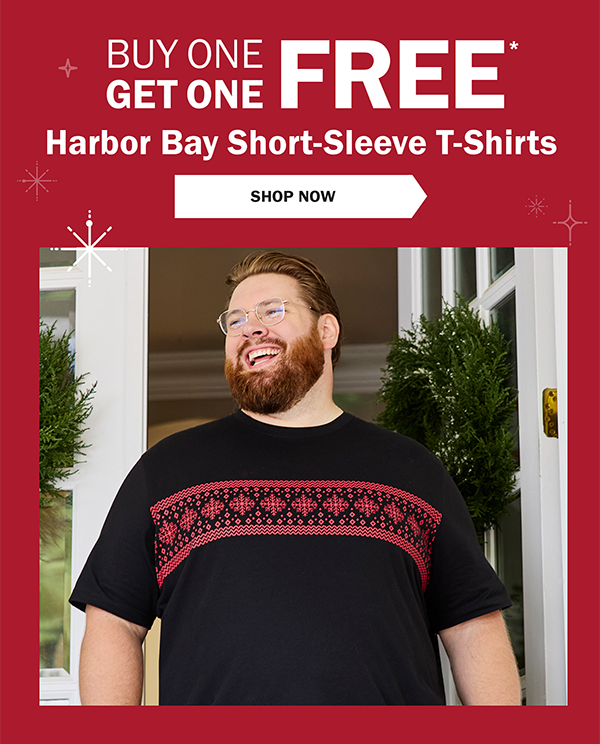 BUY ONE GET ONE FREE* Harbor Bay Short-Sleeve T-Shirts - SHOP NOW