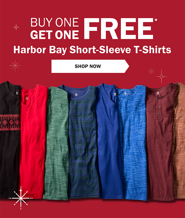 BUY ONE GET ONE FREE* Harbor Bay Short-Sleeve T-Shirts - SHOP NOW