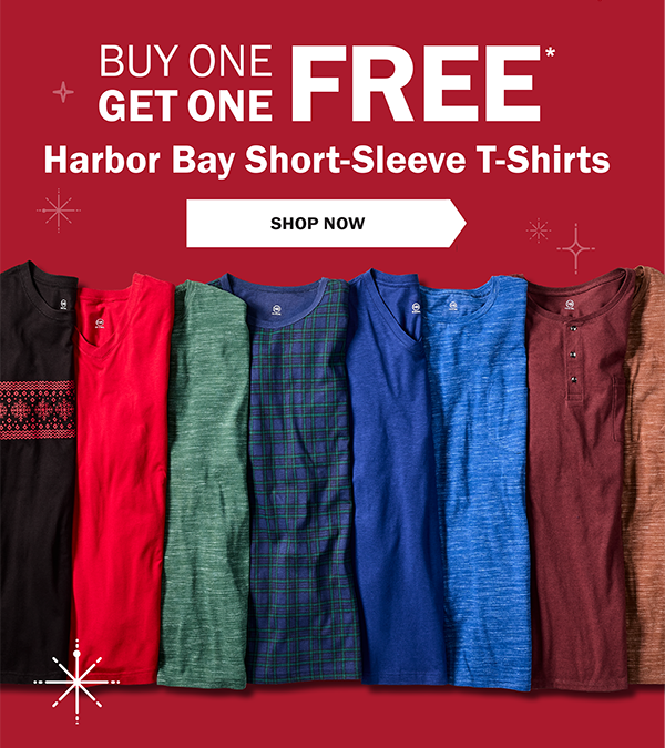 BUY ONE GET ONE FREE* Harbor Bay Short-Sleeve T-Shirts - SHOP NOW