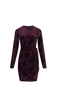 Shop Womens Sophie Velvet Burnout Tie Wrap Mini Dress
