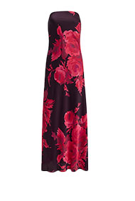 Shop Womens Ella Floral Satin Strapless Maxi Slip Dress