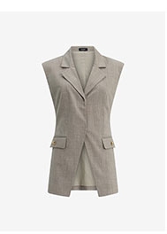 Lightweight Textured V-Neck Notch Lapel Cutaway Blazer Vest