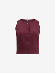 Twill Crew Neck Blazer Vest