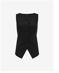 Boat Neck Cutaway Blazer Vest in Studio Stretch Twill