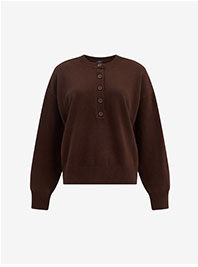 Shop Women's Oversized Crew Neck Henley Sweater in Cozy Soft
