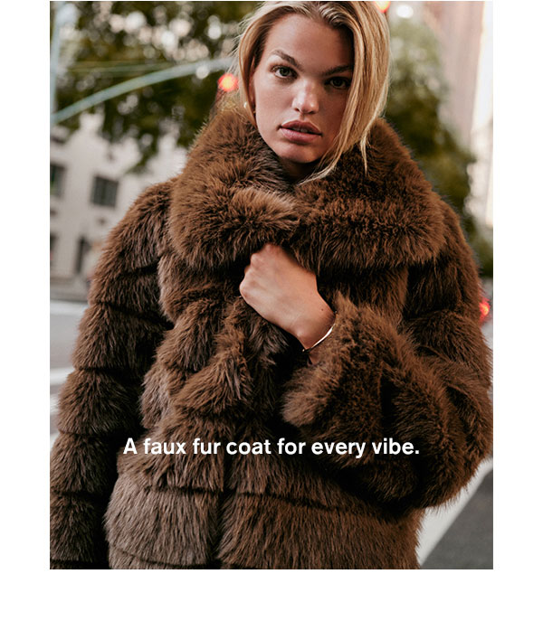 Shop Women's Striped Faux Fur Coat