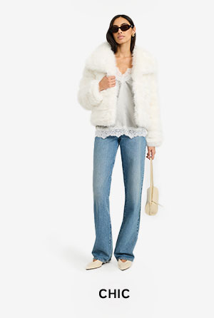 Shop Women's Striped Faux Fur Coat