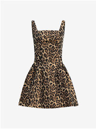 Shop Women's Leopord Satin Drop Waist Mini Dress