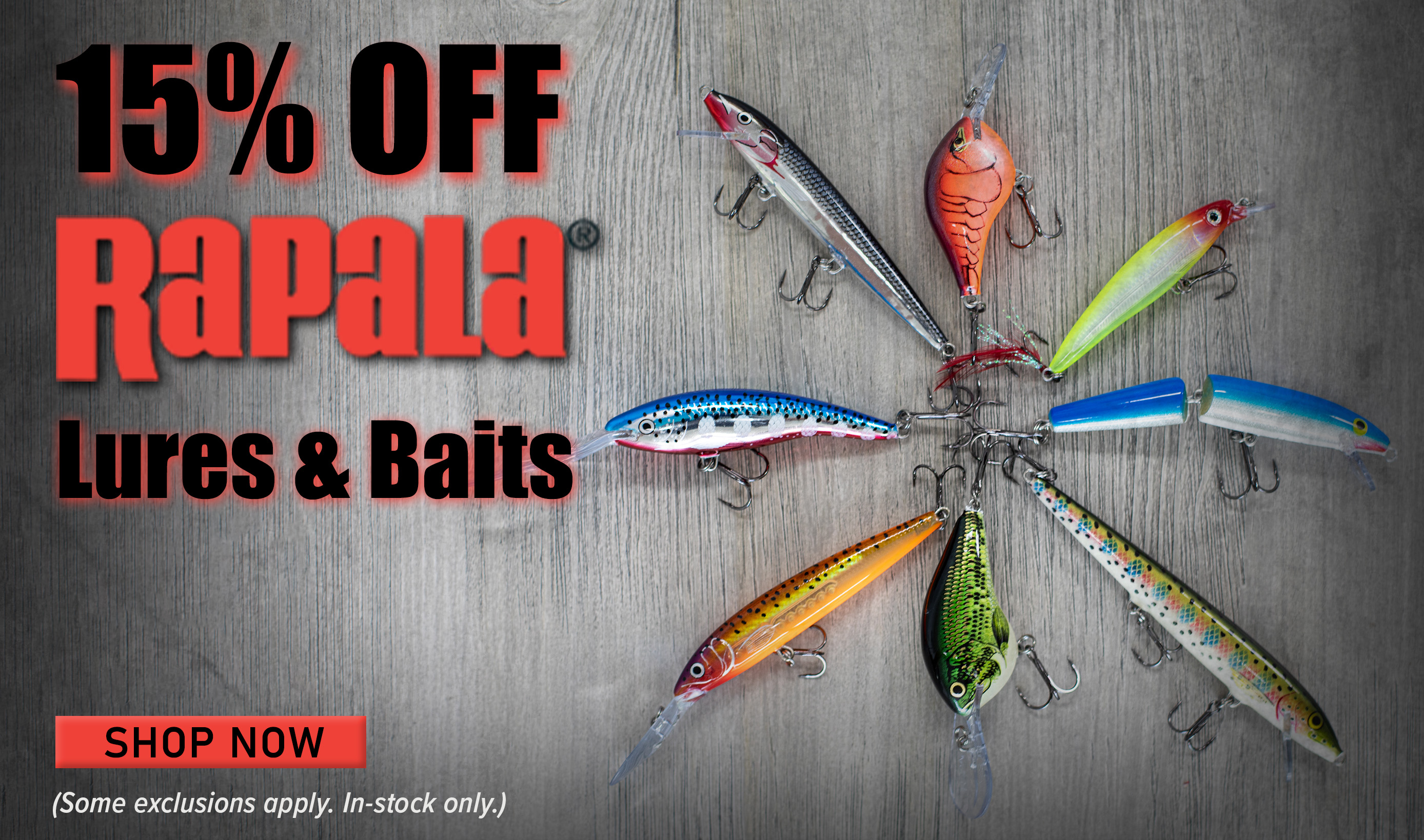 15% Off Rapala Lures & Baits Shop Now (Some exclusions apply. In-stock only.)