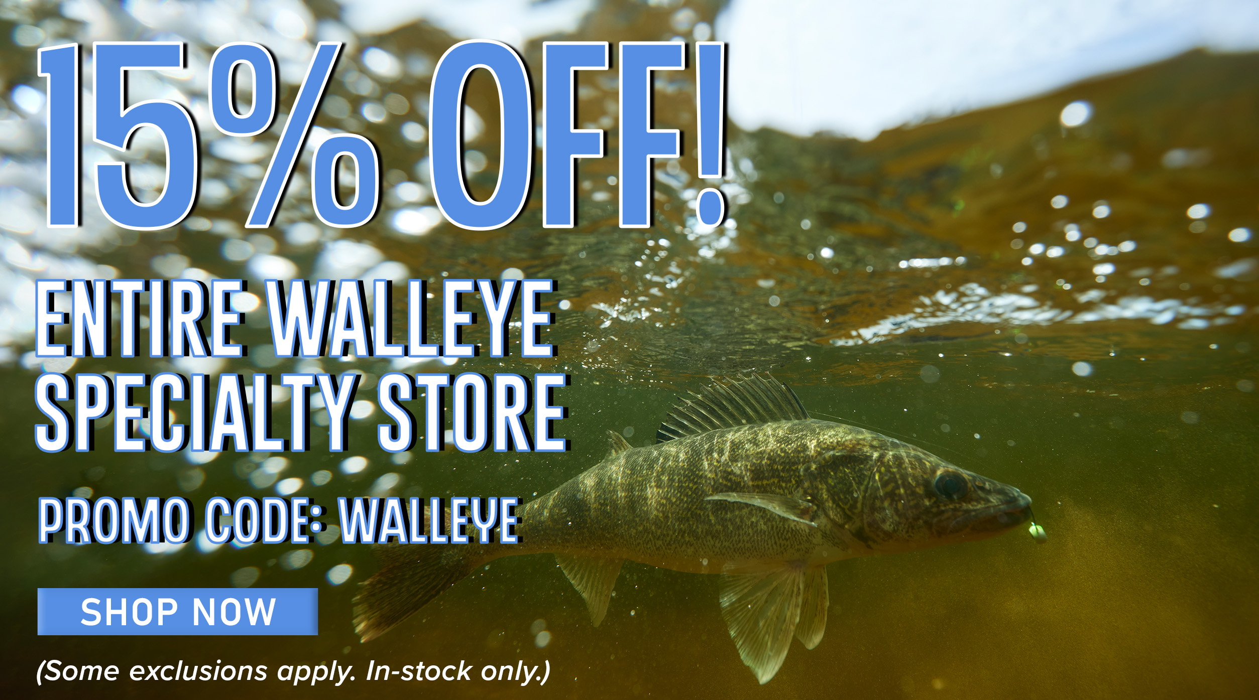 15% Off Entire Walleye Specialty Store Promo Code: WALLEYE Shop Now (Some exclusions apply. In-stock only.)