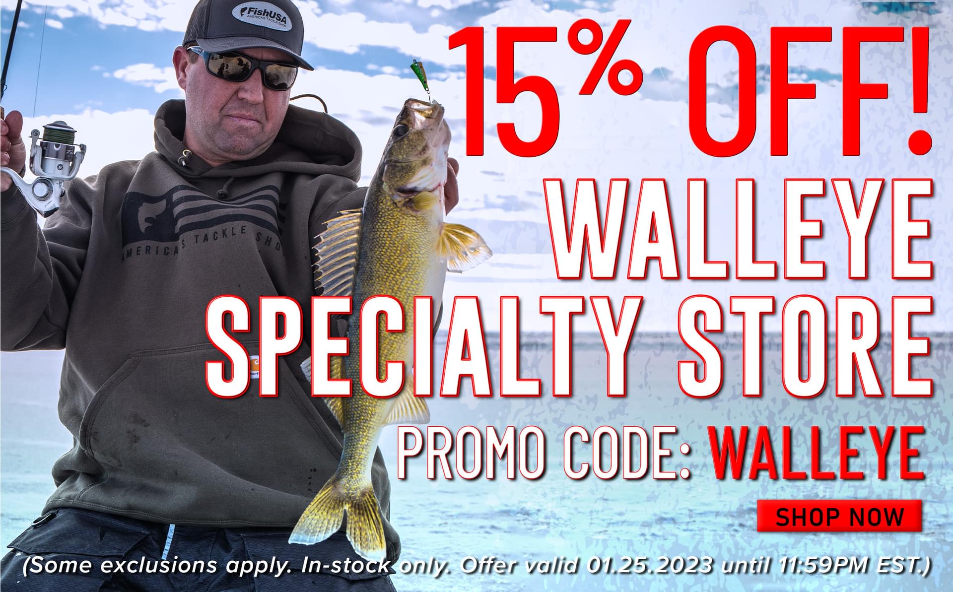 15% Off! Walley Specialty Store Promo Code: Walleye Shop Now (Some exclusions apply. In-stock only. Offer valid 01.25.2023 until 11:59PM EST.)