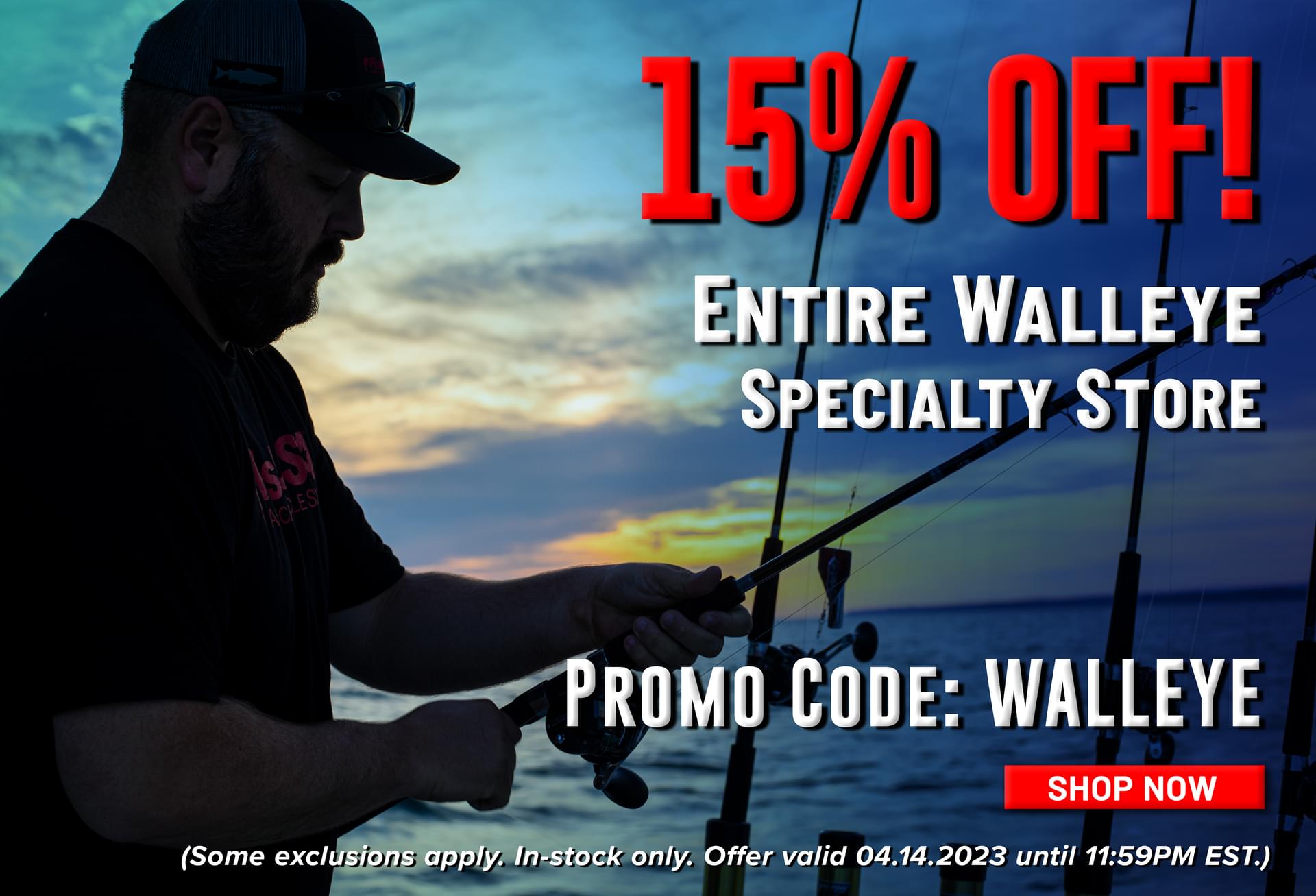 15% Off! Entire Walleye Specialty Store Promo Code: WALLEYE Shop Now (Some exclusions apply. In-stock only. Offer valid 04.14.2023 until 11:59PM EST.)