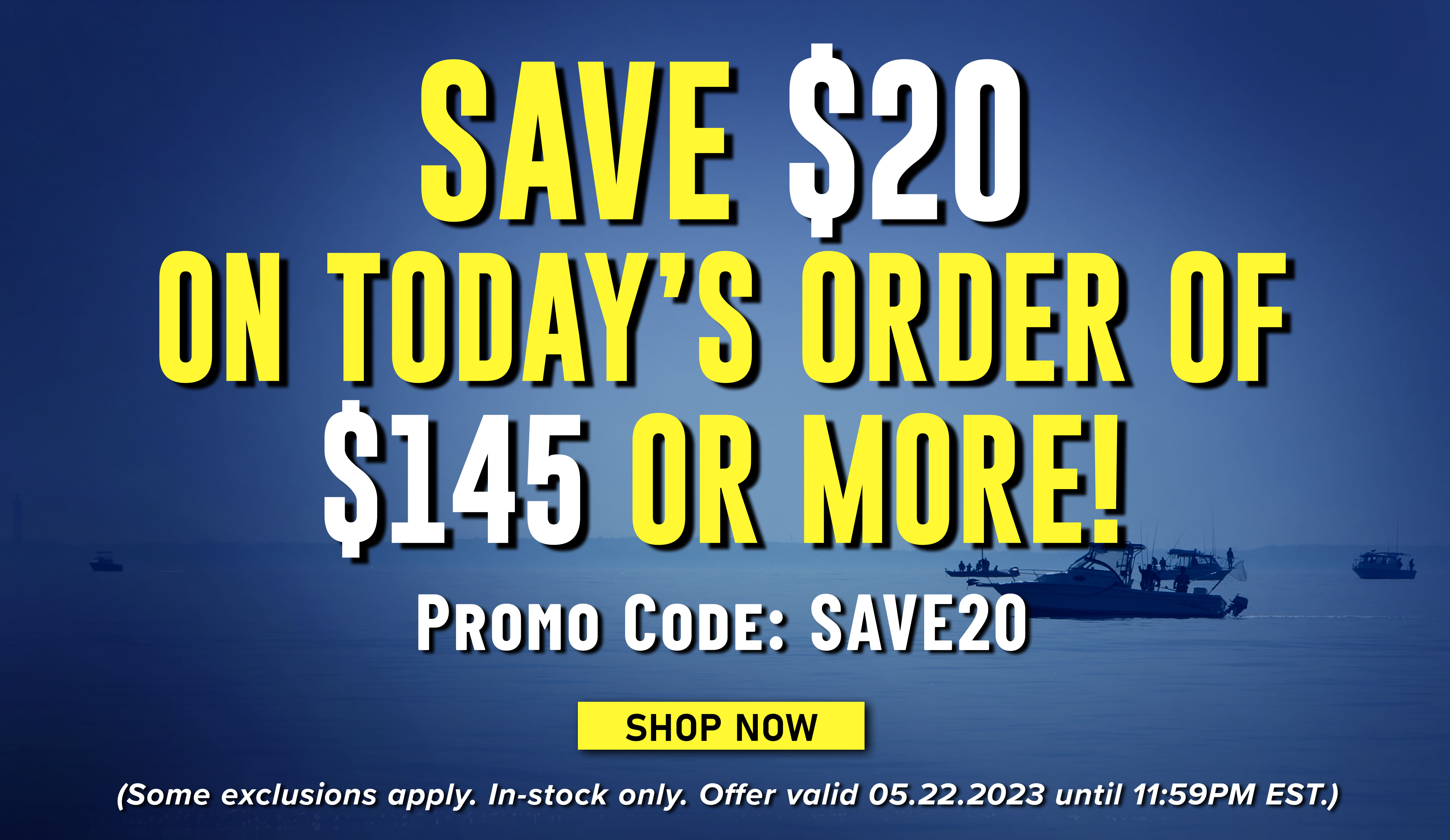 Save $20 On Today's order of $145 or More! Promo Code: SAVE20 Shop Now (Some exclusions apply. In-stock only. Offer valid 05.22.2023 until 11:59PM EST.)