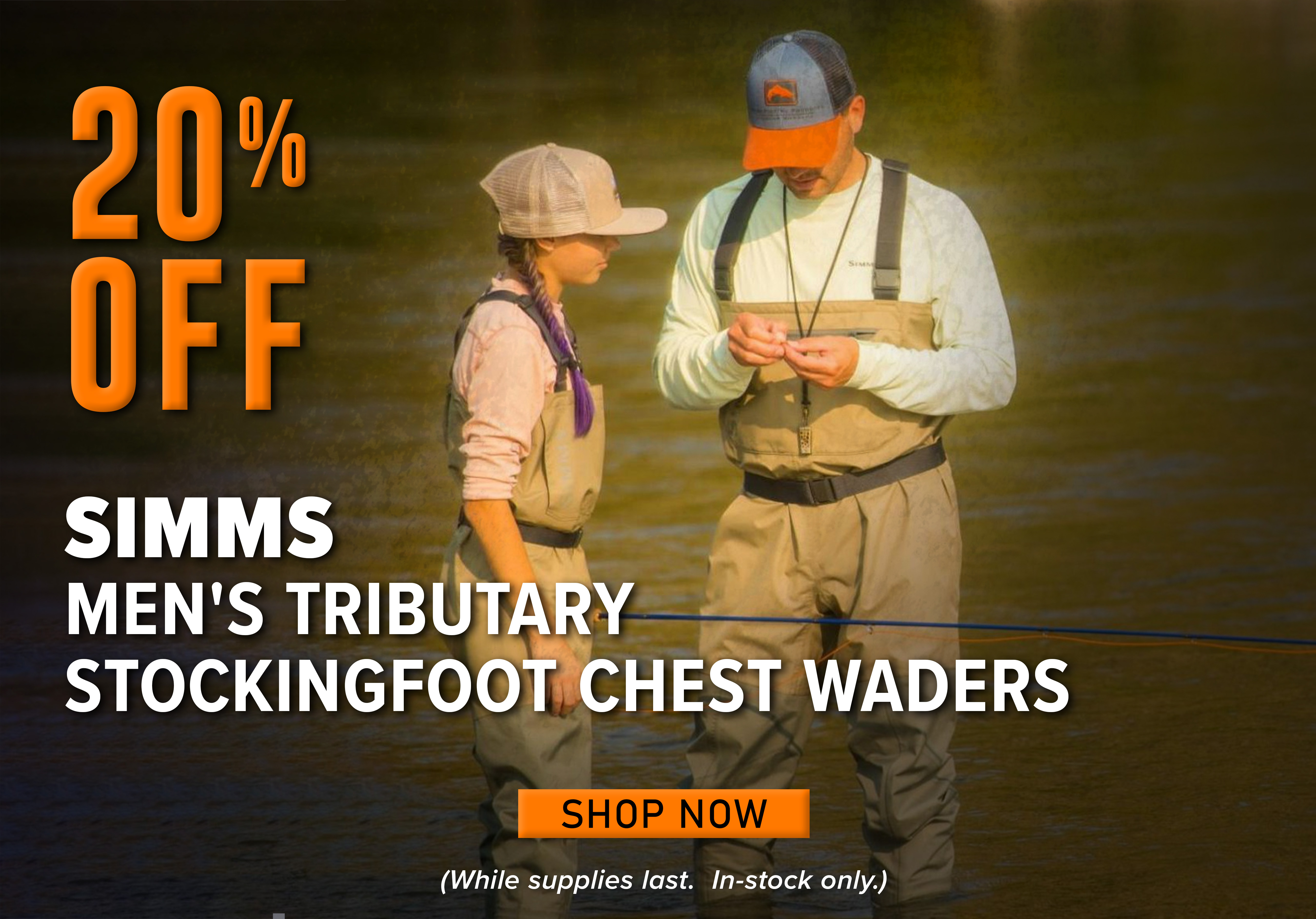 20% Off Simms Men's Tributary Stockingfoot Chest Waders Shop Now (While supplies last. In-stock only.)