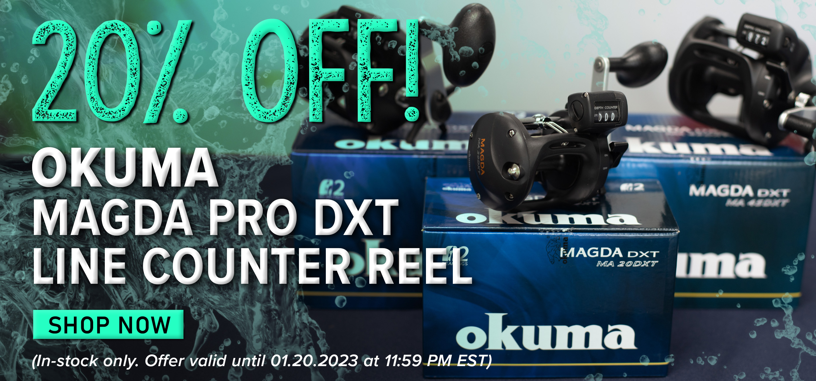 20% Off! Okuma Magda Pro DXT Line Counter Reel Shop Now (In-stock only. Offer valid until 01.20.2023 at 11:59PM EST.)