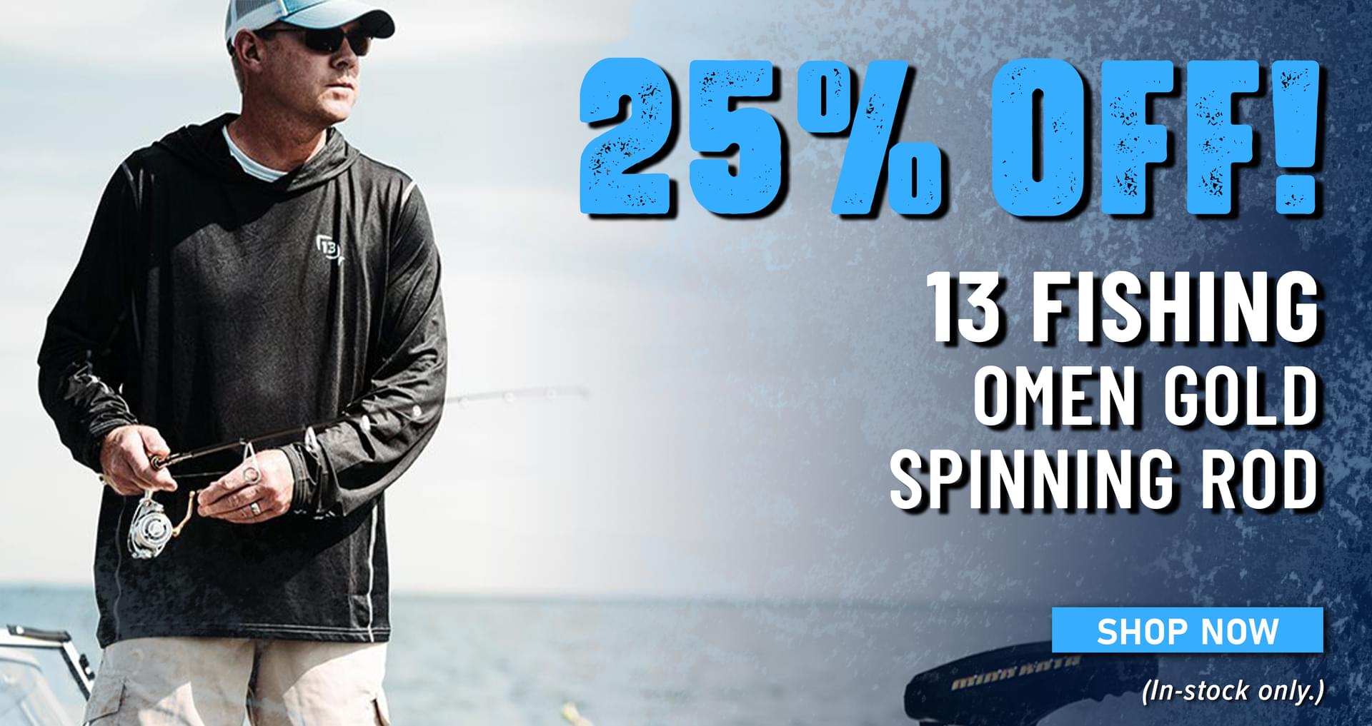 25% Off! 13 Fishing Omen Gold Spinning Rod Shop Now (In-stock only.)