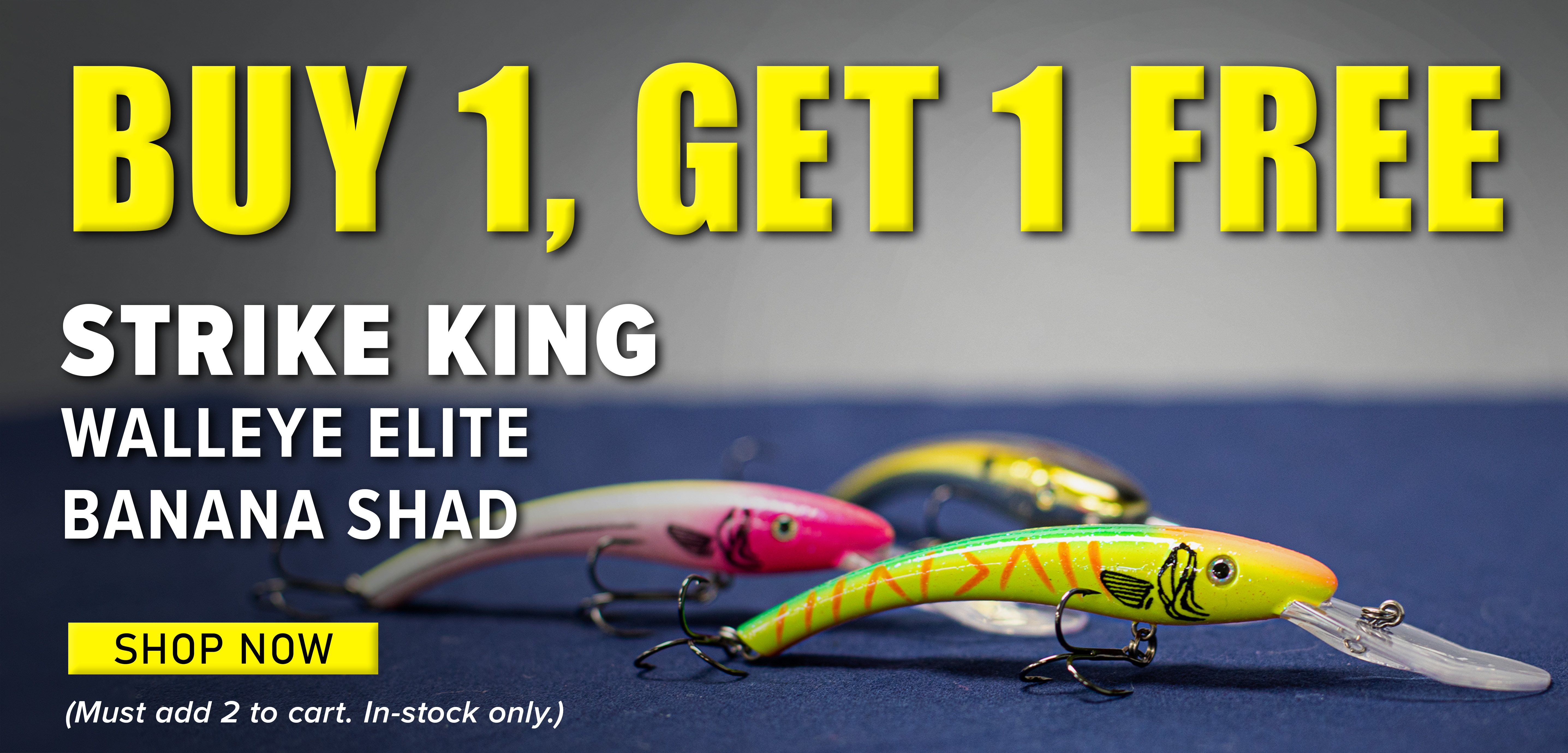 Buy 1, Get 1 Free Strike King Walleye Elite Banana Shad Shop Now (Must add 2 to cart. In-stock only.)